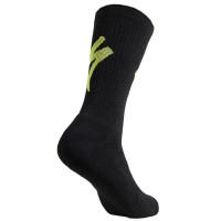 Sosete SPECIALIZED Techno Mtb Tall Logo - Black/Hyper Green S