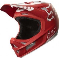 Casca FOX MTB-HELMET RAMPAGE PRO CARBON MOTH HELMET RED/WHITE (FOX-19075-054-L)